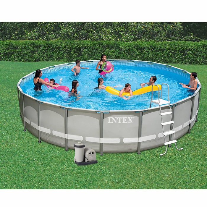 pool with metal frame